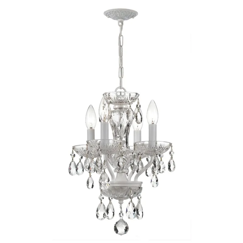 Welton 11'' Hand Cut Crystal Wet White Chandelier White 11"W x 15"H x 11"D