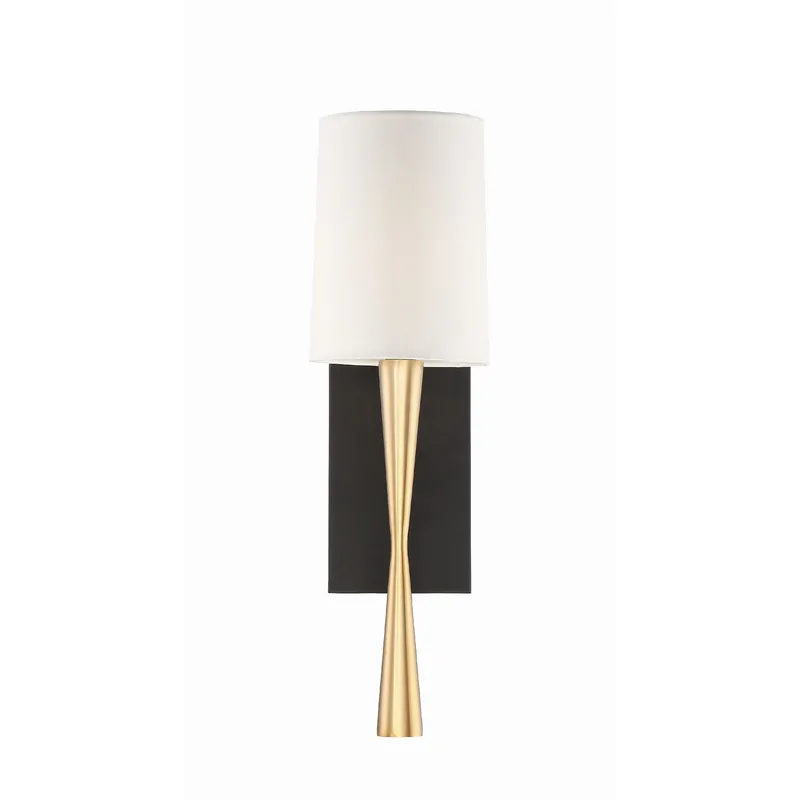 Trenton 5.5'' Aged Brass + Black Forged Sconce Gold 5.5"W x 18.5"H x 6.5"D