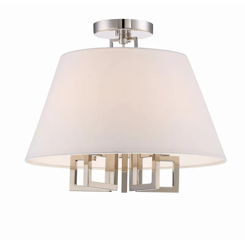 Libby Langdon Westwood 16'' Polished Nickel Semi Flush Mount Silver 16"W x 15"H x 16"D
