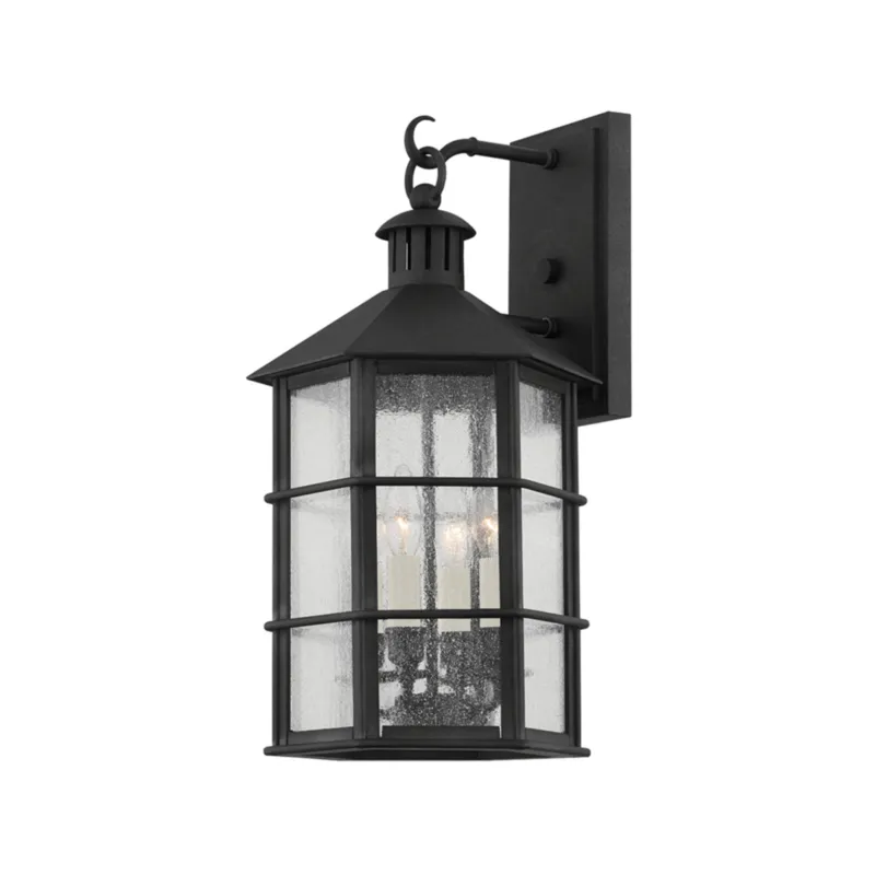 Lake County 4-Light Exterior Wall Sconce in French Iron by Mark D. Sikes 11.5W x 21H
