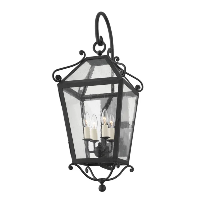 Santa Barbara County 4-Light Exterior Wall Sconce in French Iron by Mark D. Sikes 13.25W x 34H