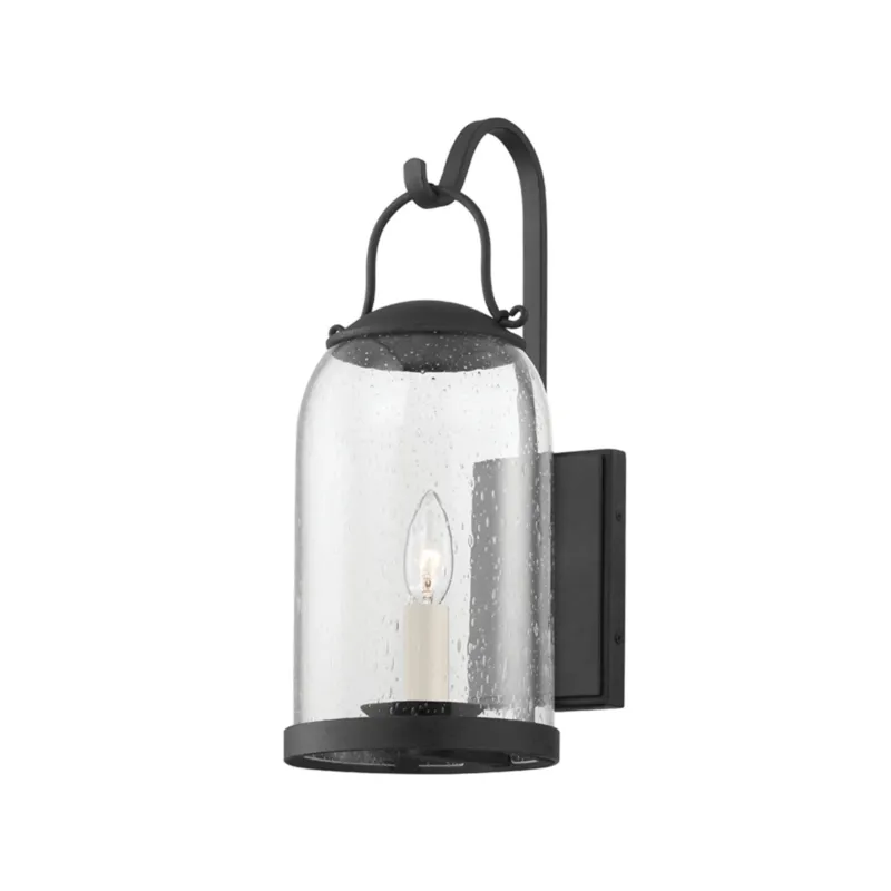 Napa County 1-Light Exterior Wall Sconce in French Iron by Mark D. Sikes 7W x 17.5H