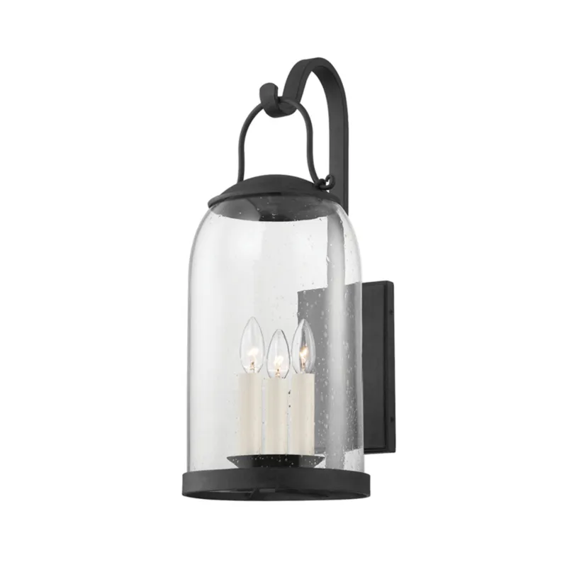 Napa County 3-Light Exterior Wall Sconce in French Iron by Mark D. Sikes 9.25W x 23.75H