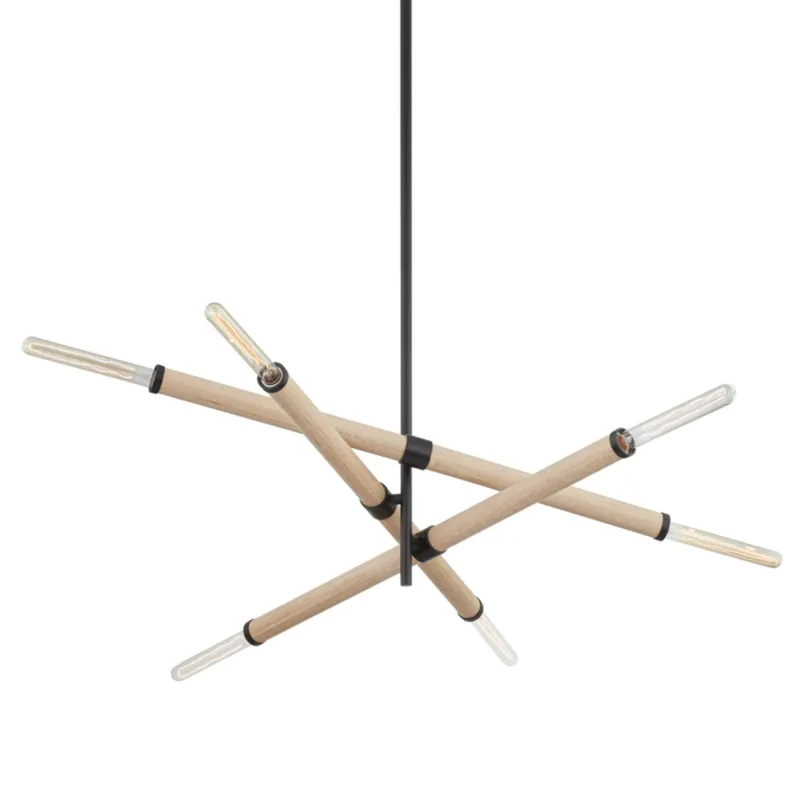Cruiz 6-Light Chandelier in Soft Black 50.75W x 28H