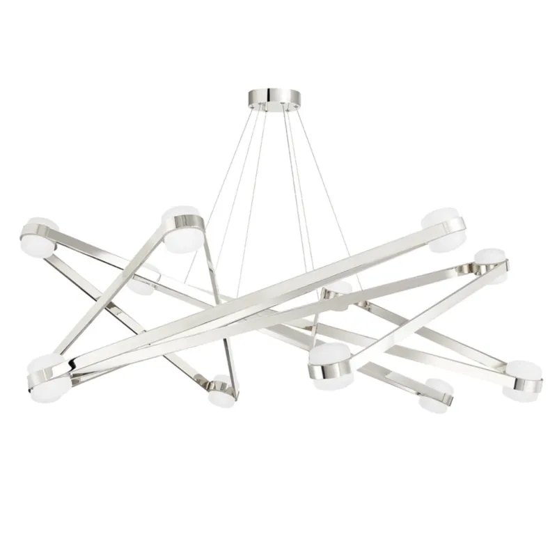 Orbit 12-Light Chandelier in Polished Nickel 57.5W x 17H