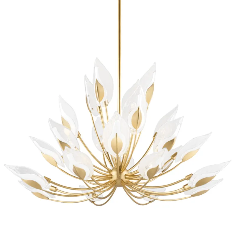 Blossom 24-Light Chandelier in Gold Leaf 55W x 37H