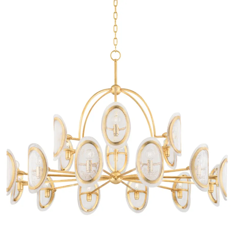Danes 18-Light Chandelier in Vintage Gold Leaf 50W x 33H