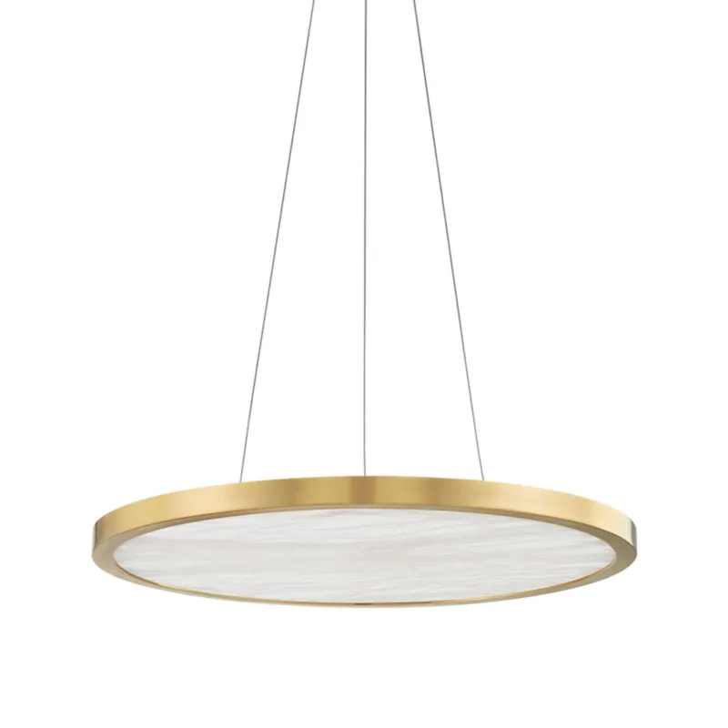 Eastport 1-Light Chandelier in Aged Brass 24W x 1.25H