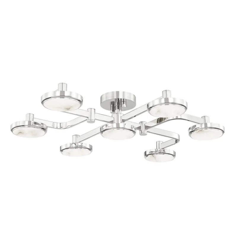 Meander 7-Light Semi Flush in Polished Nickel 32.25L x 29W x 6H