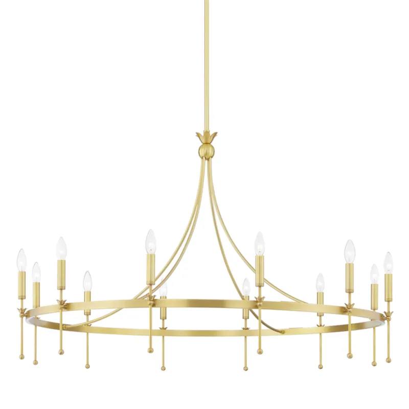 Gates 12-Light Chandelier in Aged Brass 50.5W x 31.75H