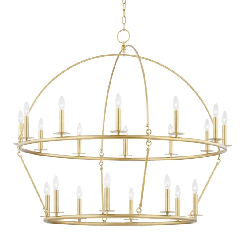 Howell 20-Light Chandelier in Aged Brass 47W x 42.25H