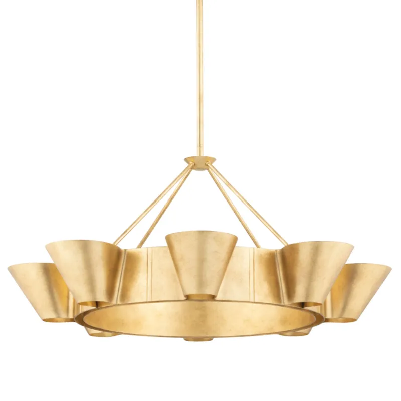 Reeve 8-Light Chandelier in Vintage Gold Leaf 37.5W x 22H