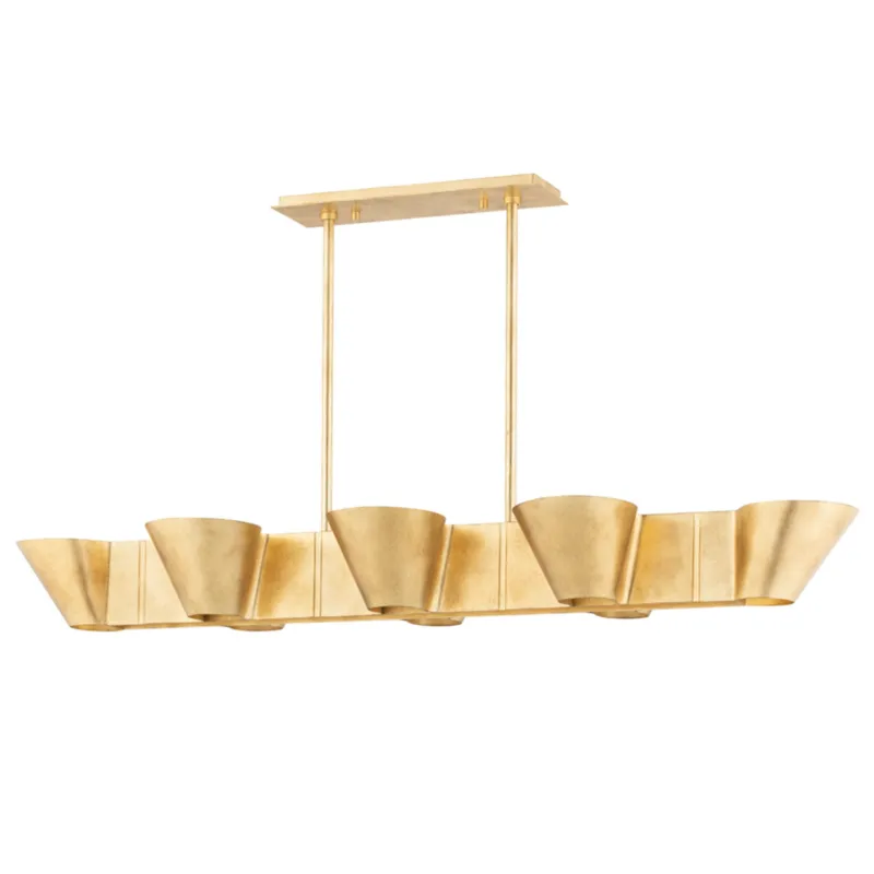 Reeve 8-Light Linear in Vintage Gold Leaf 52L x 15.5W x 9H