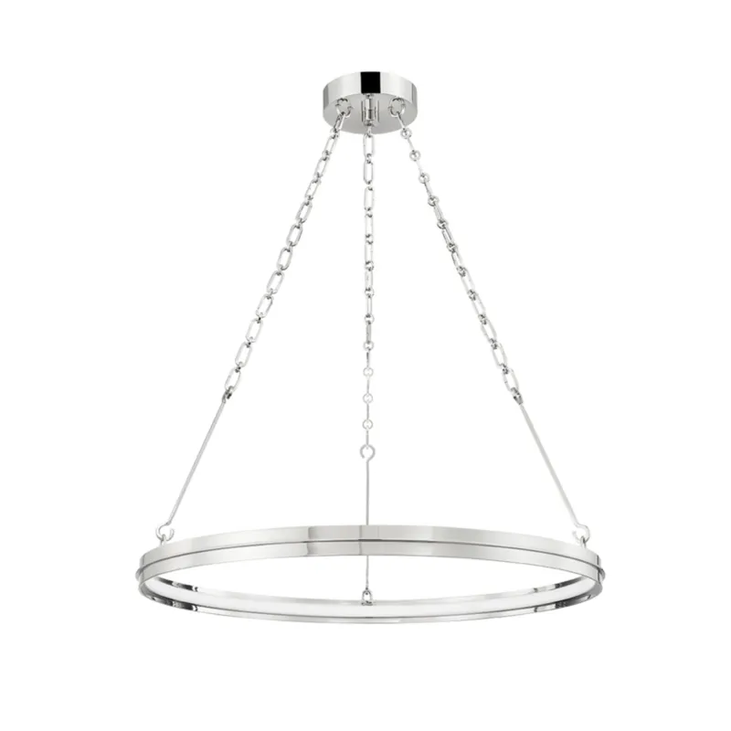 Rosendale 1-Light Chandelier in Polished Nickel 28W x 2.25H