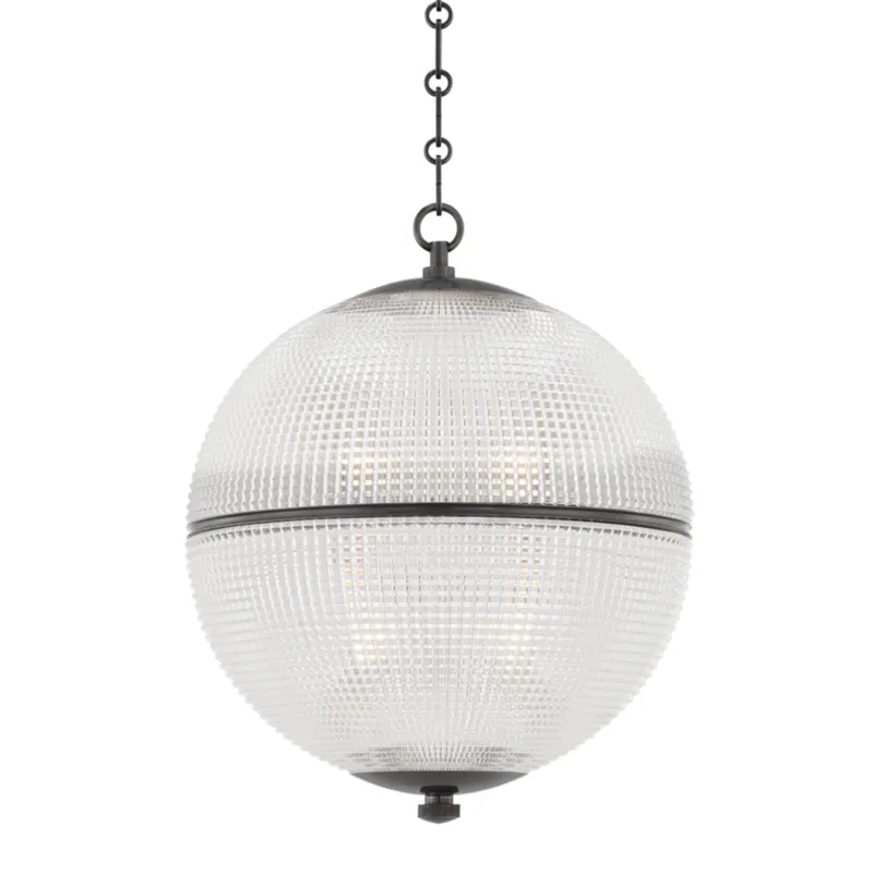 Sphere No. 3 1-Light Pendant in Distressed Bronze by Mark D. Sikes 18.25W x 22.75H