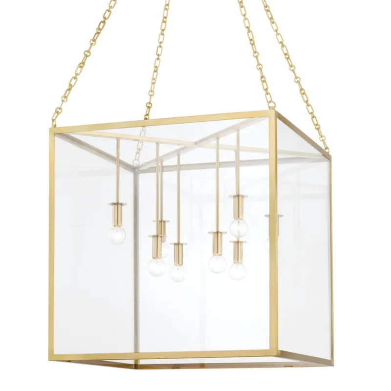 Catskill 8-Light Lantern in Aged Brass 24W x 24H