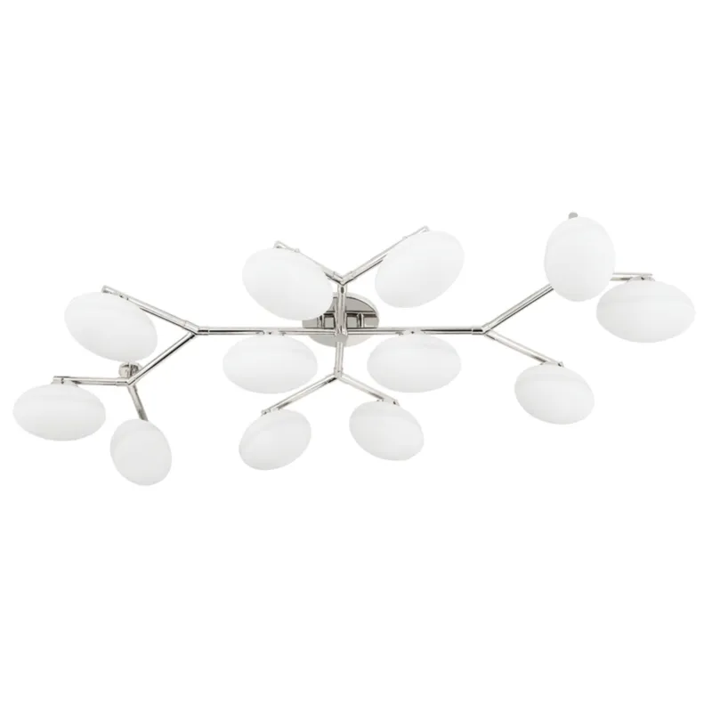 Wagner 12-Light Semi Flush in Polished Nickel 59.38L x 33.75W x 7.75H