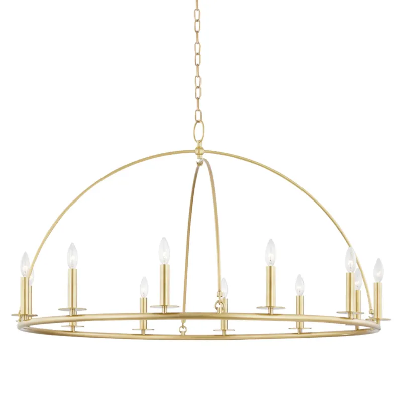 Howell 12-Light Chandelier in Aged Brass 47W x 26.5H
