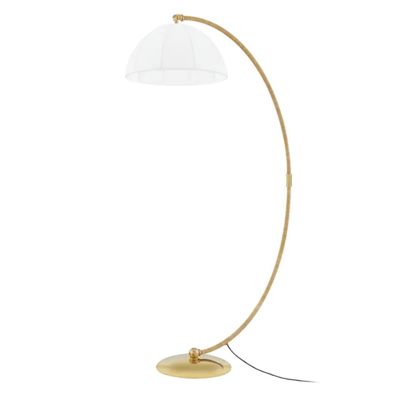 Montague 1-Light Floor Lamp in Aged Brass 34W x 67H