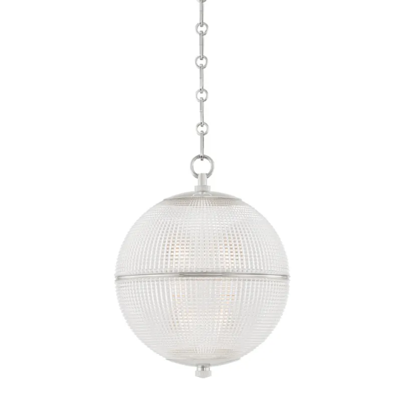 Sphere No. 3 1-Light Pendant in Polished Nickel by Mark D. Sikes 13W x 16.75H