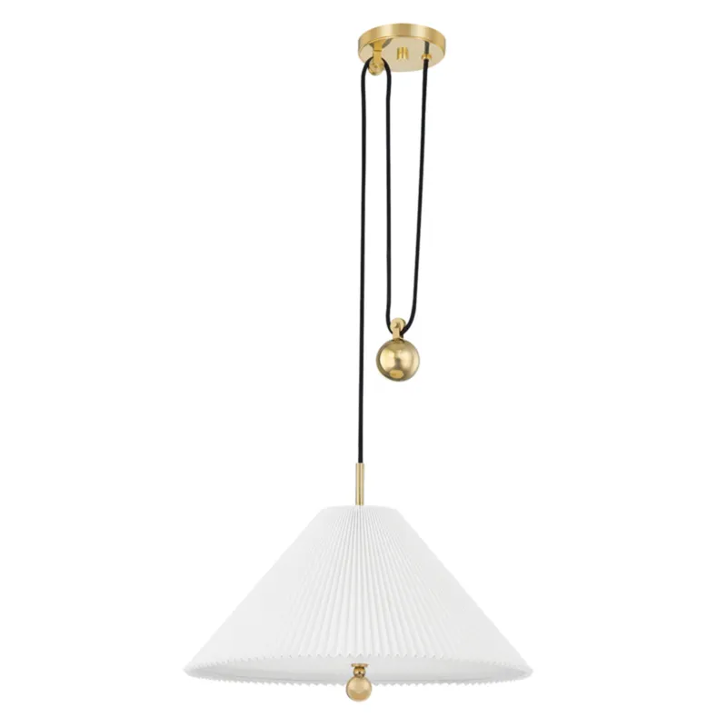 Dorset 1-Light Pendant in Aged Brass by Mark D. Sikes 20.25W x 14H