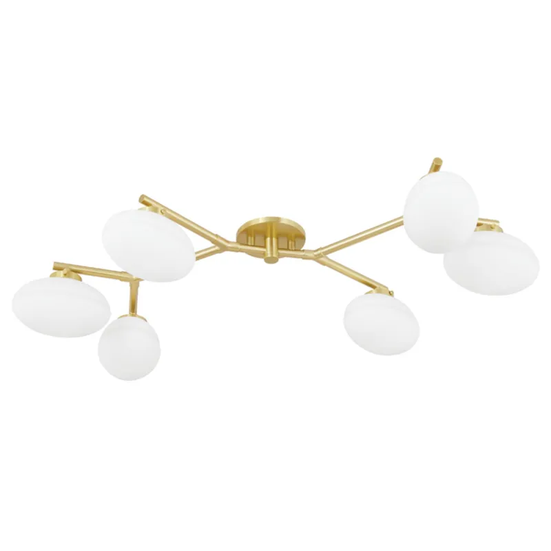 Wagner 6-Light Semi Flush in Aged Brass 40.88L x 33.75W x 7.75H