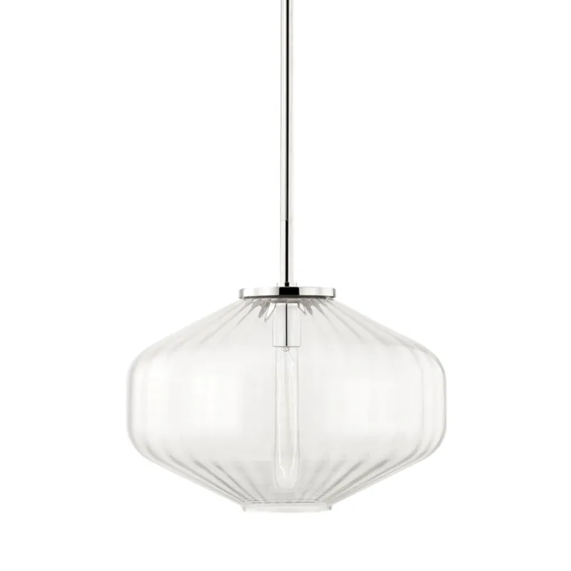 Bennett 1-Light Pendant in Polished Nickel 18W x 12.75H