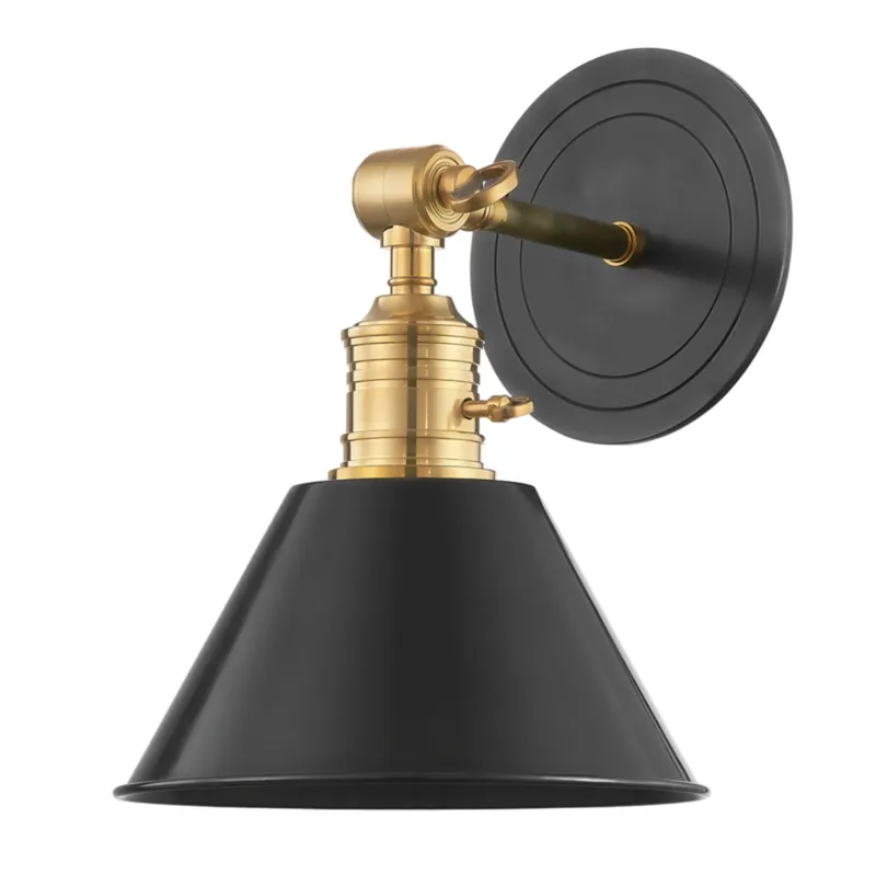 Garden City 1-Light Wall Sconce in Aged Brass/Old Bronze 8W x 11H (8321-AOB)