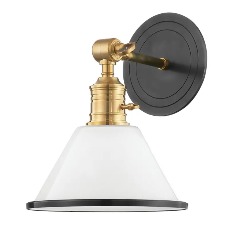 Garden City 1-Light Wall Sconce in Aged Brass/Old Bronze 8W x 11H (8331-AOB)