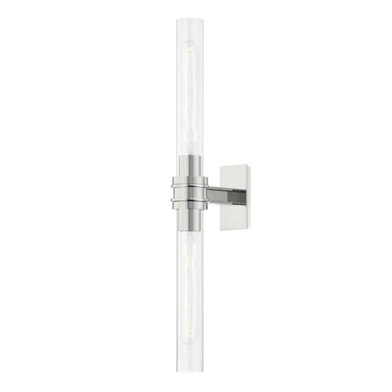 Oakfield 2-Light Wall Sconce in Polished Nickel 2.75W x 24H