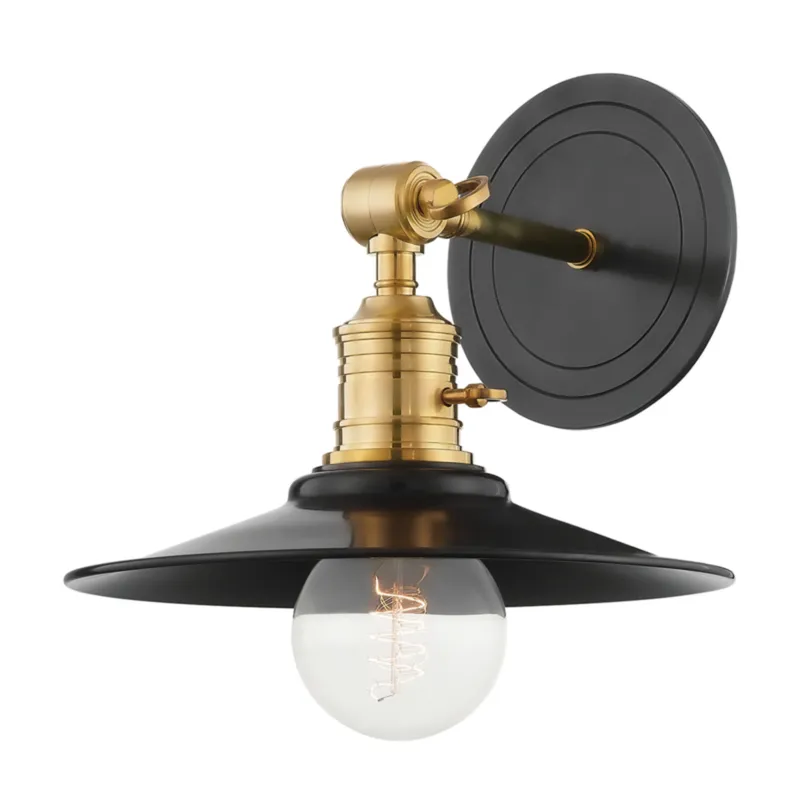Garden City 1-Light Wall Sconce in Aged Brass/Old Bronze 9.5W x 11H