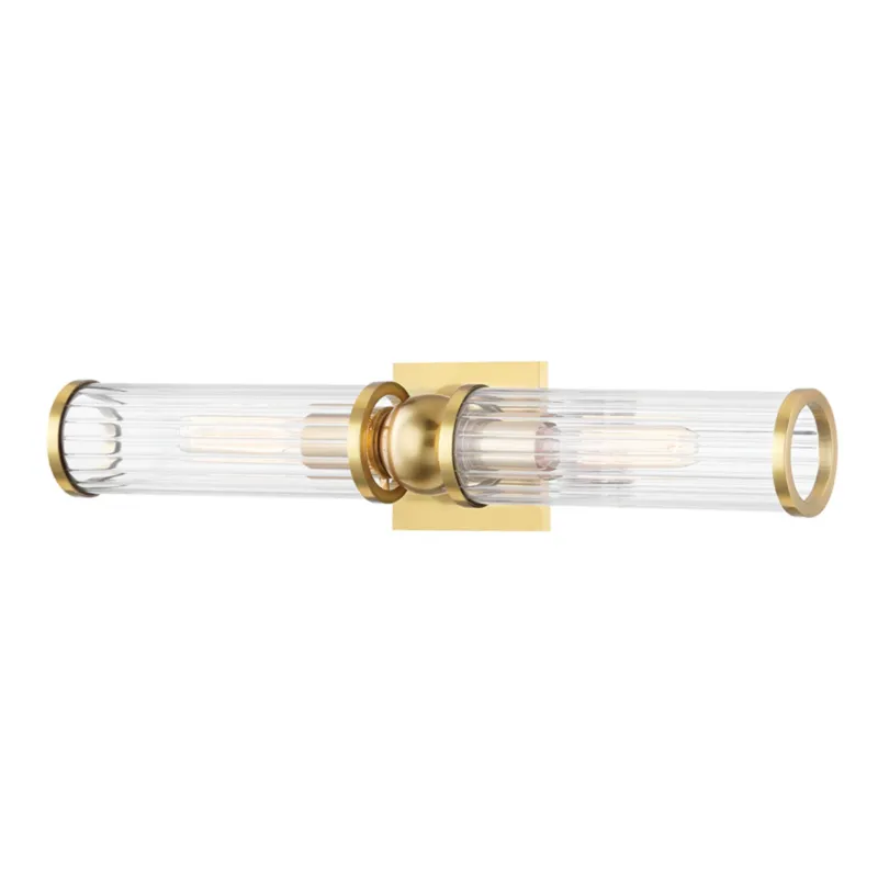 Malone 2-Light Wall Sconce in Aged Brass 4.5W x 22.25H