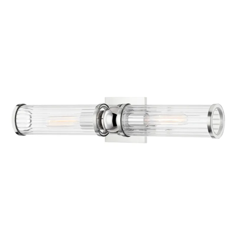 Malone 2-Light Wall Sconce in Polished Nickel 4.5W x 22.25H