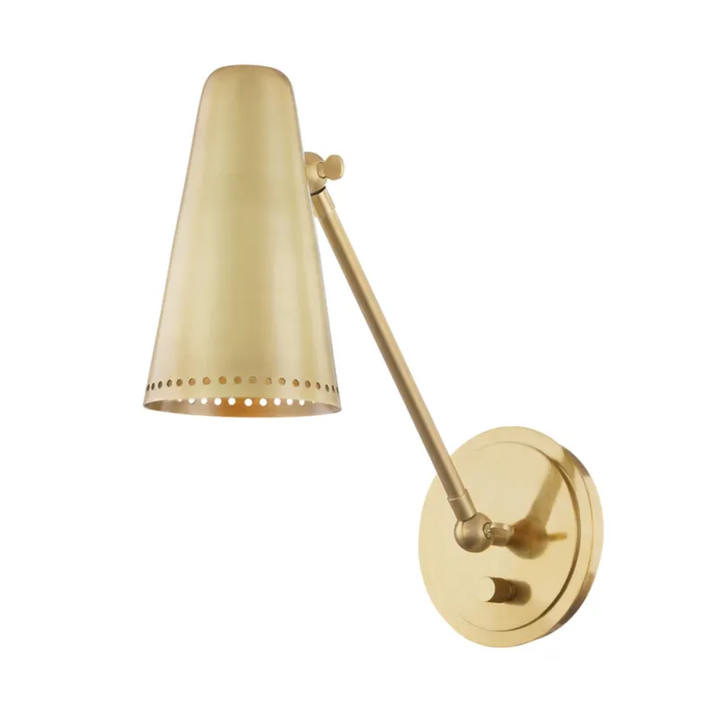 Easley 1-Light Wall Sconce in Aged Brass 5.5W x 13H