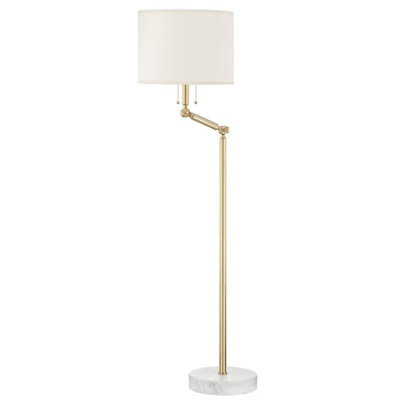 Essex 2-Light Floor Lamp in Aged Brass by Mark D. Sikes 16W x 53H