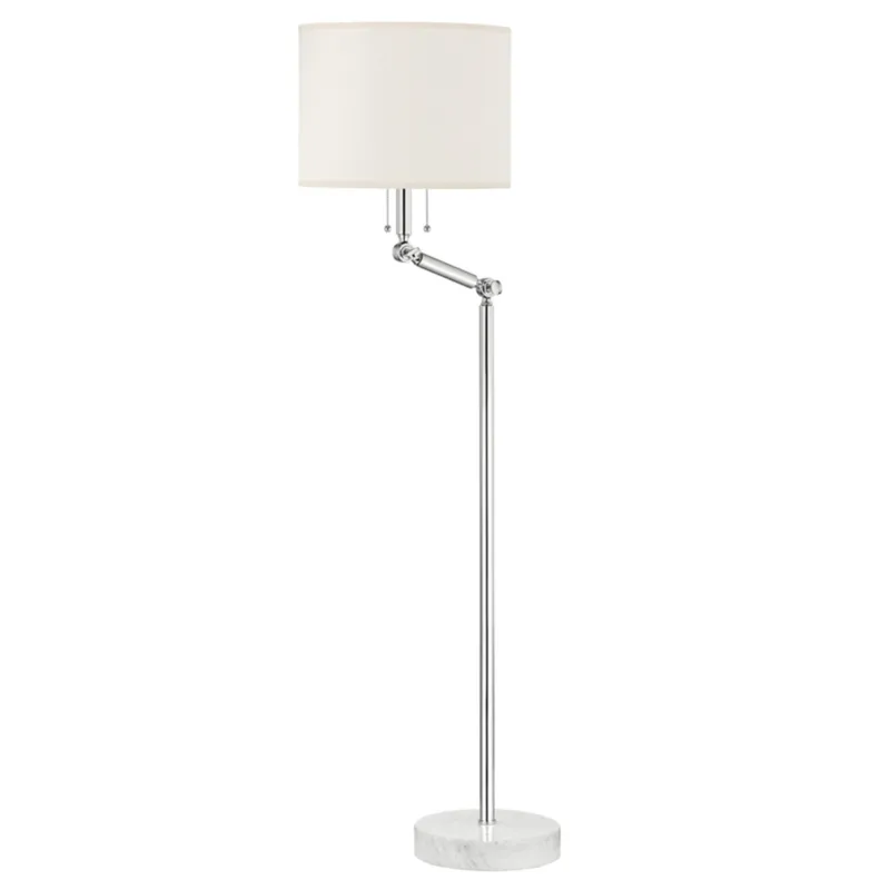 Essex 2-Light Floor Lamp in Polished Nickel by Mark D. Sikes 14W x 53H