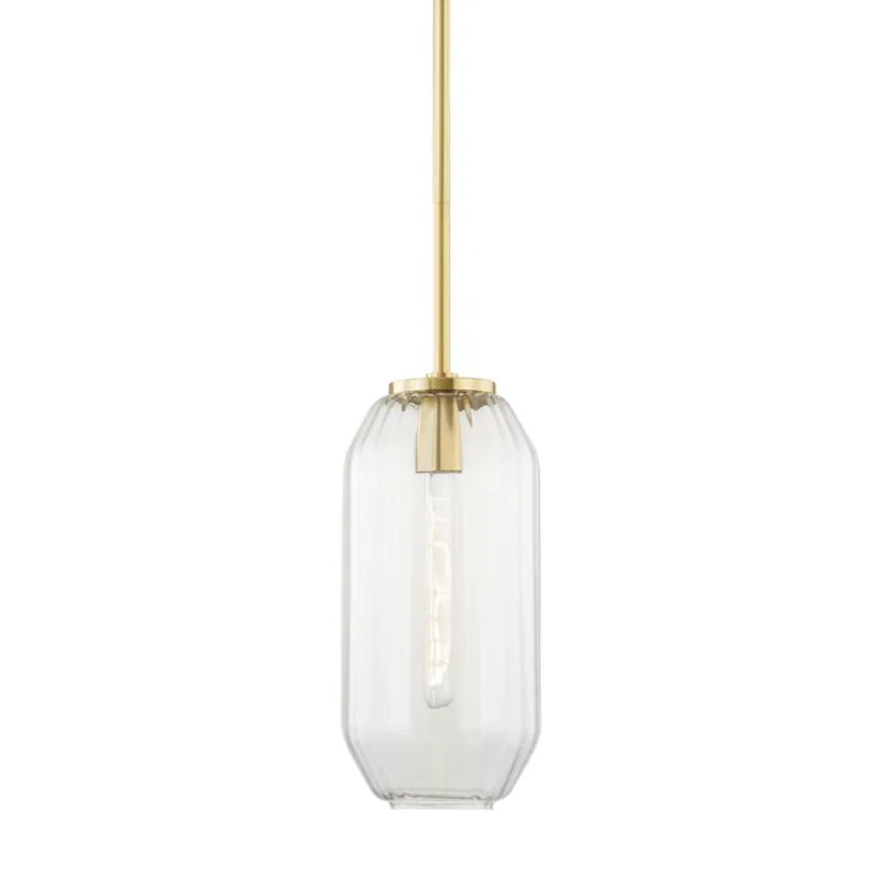 Bennett 1-Light Pendant in Aged Brass 7.5W x 15H