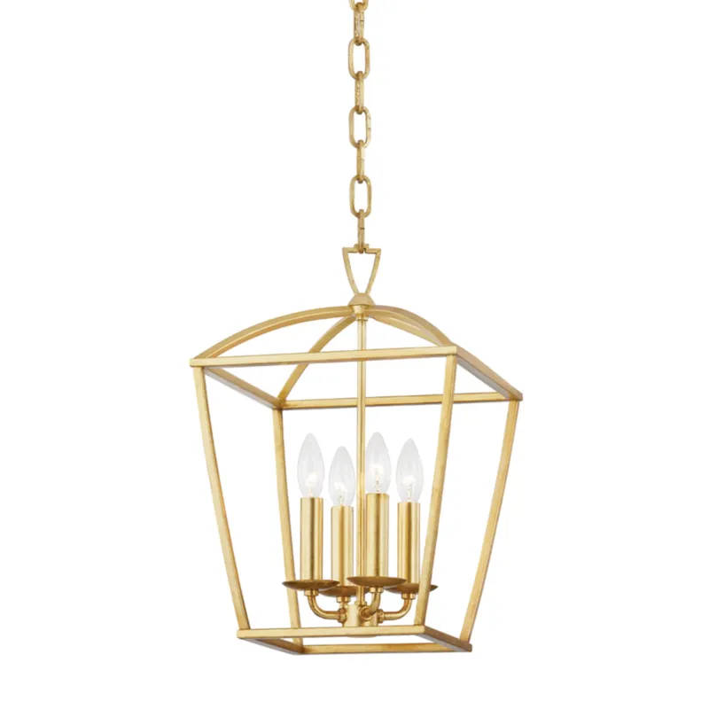 Bryant 4-Light Lantern in Gold Leaf 12L x 12W x 18H