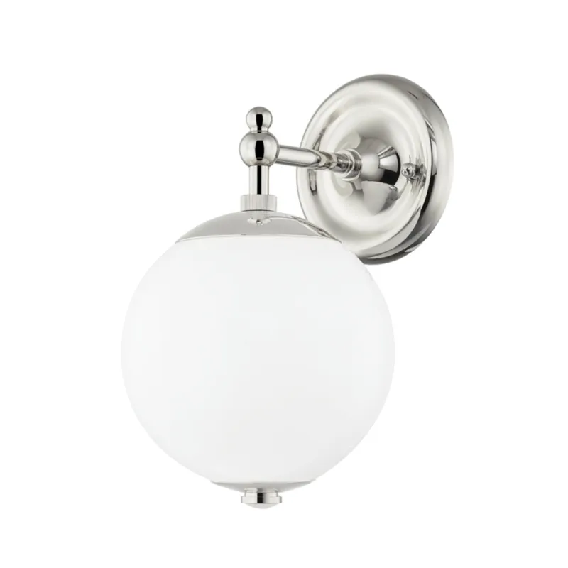 Sphere No.1 1-Light Wall Sconce in Polished Nickel by Mark D. Sikes 6.5W x 11H