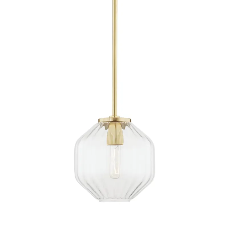 Bennett 1-Light Pendant in Aged Brass 9.75W x 10H