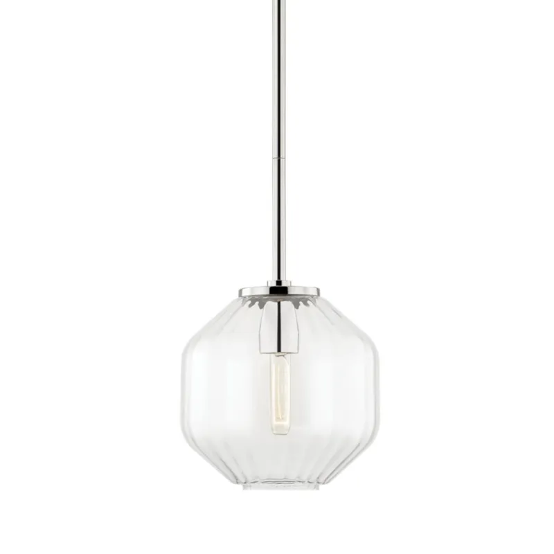 Bennett 1-Light Pendant in Polished Nickel 9.75W x 10H