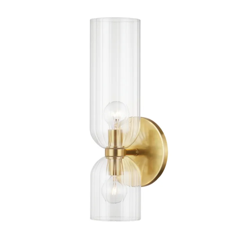 Sayville 2-Light Wall Sconce in Aged Brass 5.5W x 15.5H