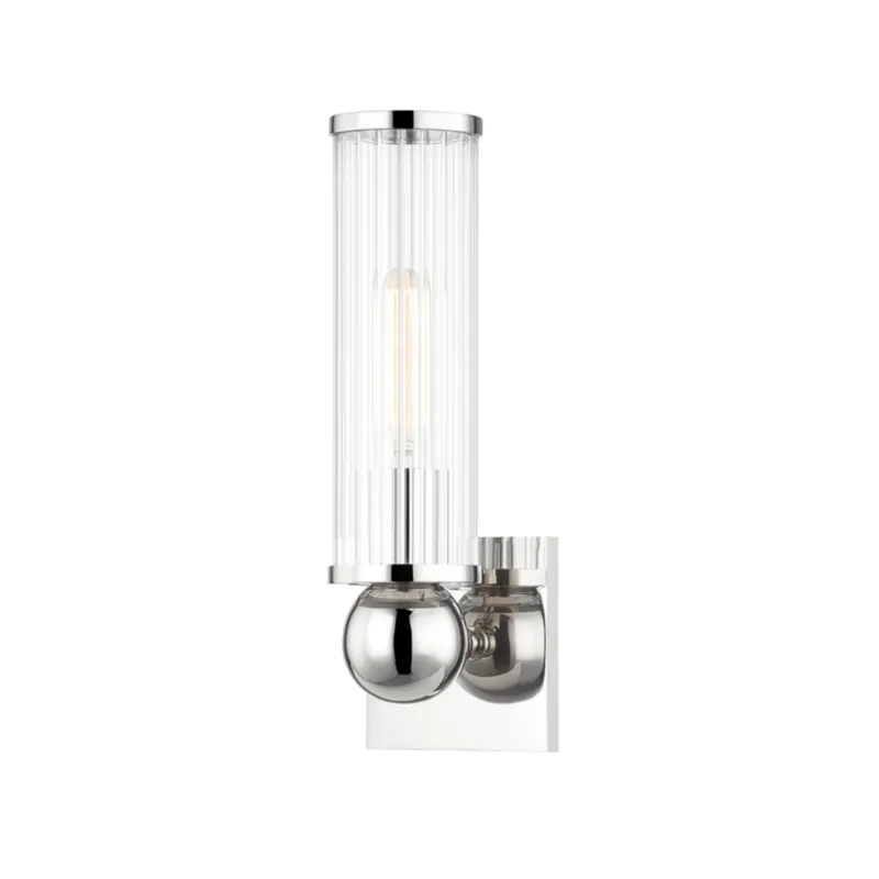 Malone 1-Light Wall Sconce in Polished Nickel 4.5W x 13.5H