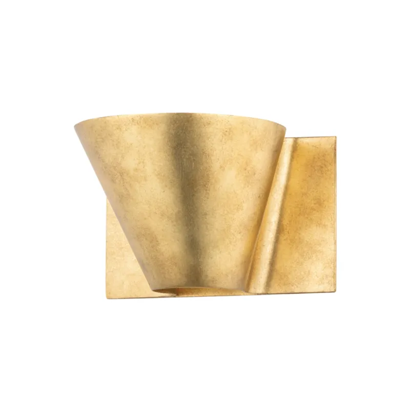 Reeve 1-Light Wall Sconce in Vintage Gold Leaf 8W x 5H