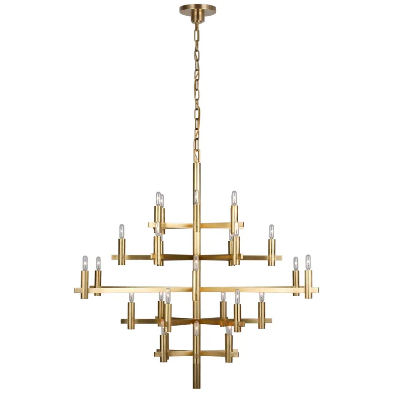 Chapman & Myers Sonnet Large Chandelier in Antique-Burnished Brass Ceiling Light W42" x H37.75"