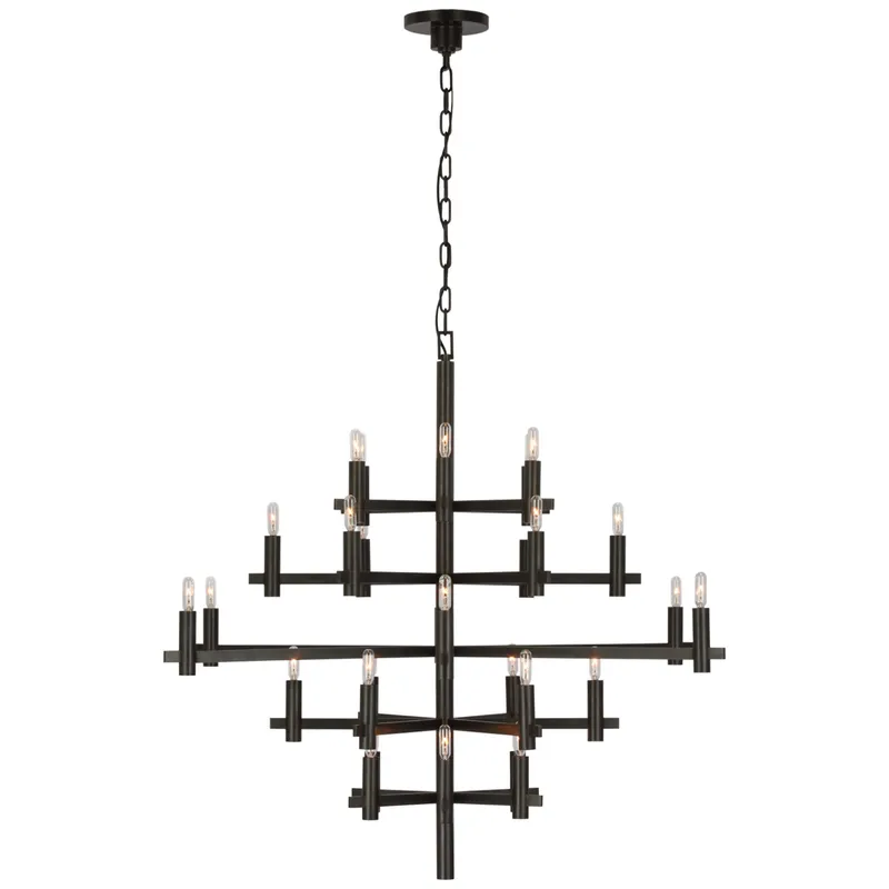 Chapman & Myers Sonnet Large Chandelier in Bronze Ceiling Light W42" x H37.75"