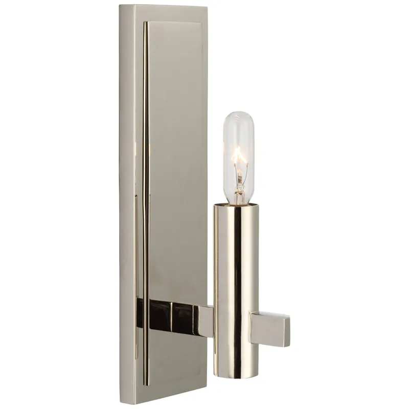 Chapman & Myers Sonnet Petite Single Sconce in Polished Nickel Wall Light W3" x H10"