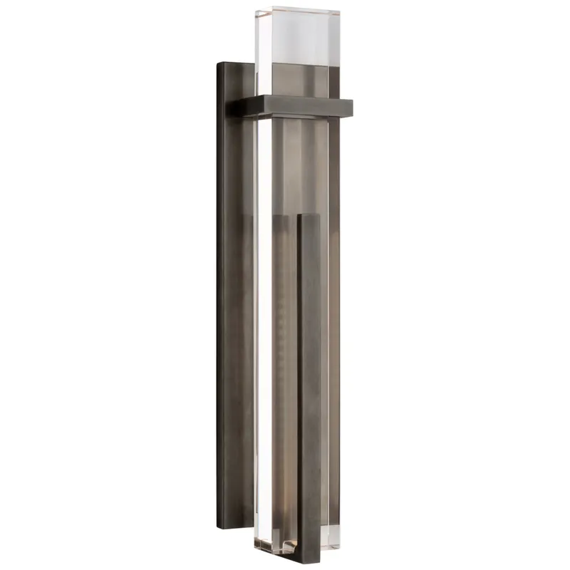 Ian K. Fowler Malik Large Sconce in Bronze with Crystal Wall Light W4.5" x H19.25"