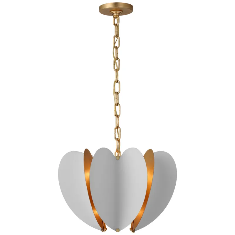 kate spade new york Danes Small Chandelier in Matte White and Gild Ceiling Light W16.75" x H12"
