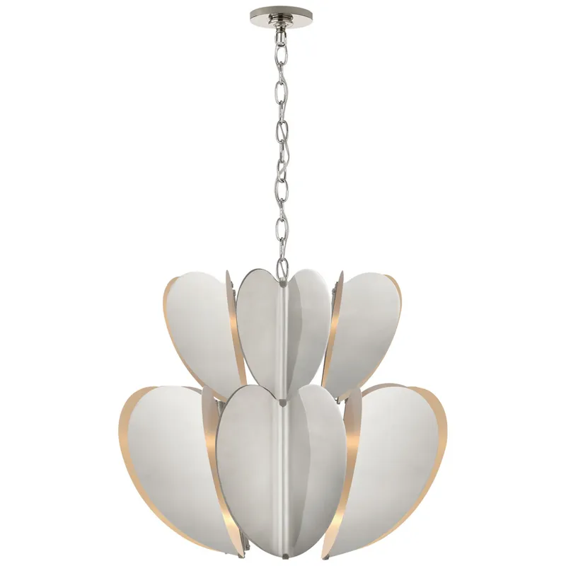 kate spade new york Danes Two Tier Chandelier in Polished Nickel Ceiling Light W25.5" x H23.5"